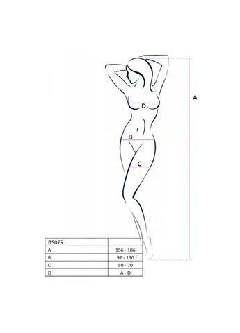 Бодістокінг з імітацією панчох BS079 black - CherryLove Passion чорний