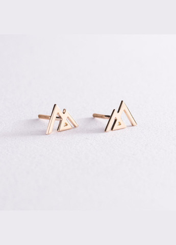 Серьги - пусеты Горы в желтом золоте с07574 Oniks (264022320)