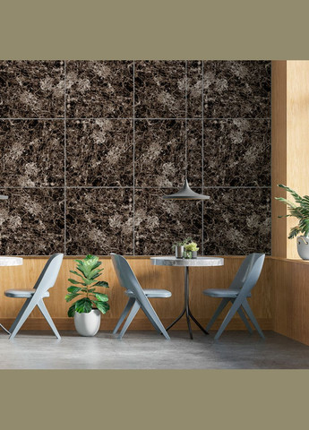 Декоративная ПВХ плита 600х600х3мм Серый темно-серый мрамор (S) SW-00001628 Sticker Wall (341283776)