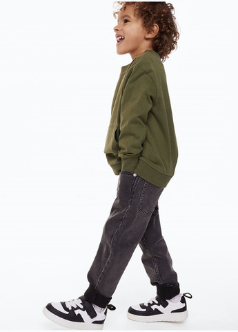 H&M свитшот тонкий для мальчика 134-140 см однотонный хаки повседневный хлопок