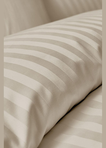 Сімейний комплект Постільної Білизни Страйп Сатин Champagne 200х220 Vital-Textile SPs-2 (330830773)