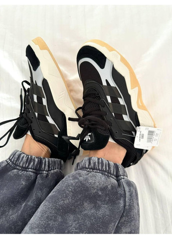 Чорні Осінні кросівки чоловічі adidas niteball 2.0 black / gum адідас найтбол No Brand