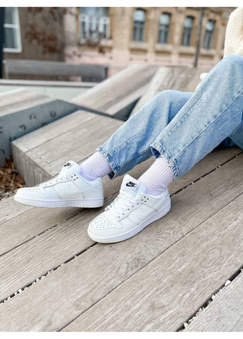 Белые демисезонные кроссовки мужские nike dunk full white найк сб данк No Brand