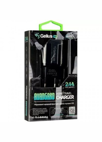 Зарядний пристрій Pro Avangard GPHC06 2USB 2.4A Black (00000075590) Gelius pro avangard gp-hc06 2usb 2.4a black (268140158)