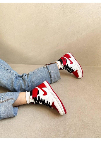 КРОСІВКИ ЖІНОЧІ NIKE AIR JORDAN 1 RETRO WHITE UNIVERSITY RED НАЙК АІР ДЖОРДАН No Brand білі демісезони (368868582)