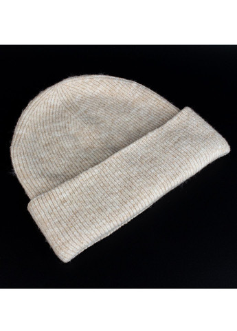 Женская шерстяная шапка бини оверсайз, бежевая (ivory) Corze HC6BZ (366420833)