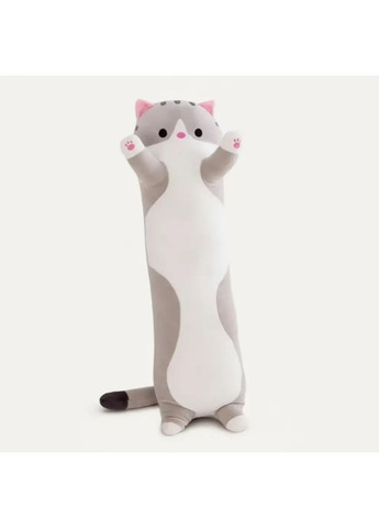 Игрушка Кот Батон серый плюшевый 70 см, мягкая игрушка подушка антистресс для детей и взрослых No Brand (364191382)