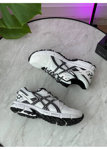 Белые демисезонные кроссовки мужские и женские asics gel-kahana 8 white black | асикс гель-кахана 8 белые черные No Brand