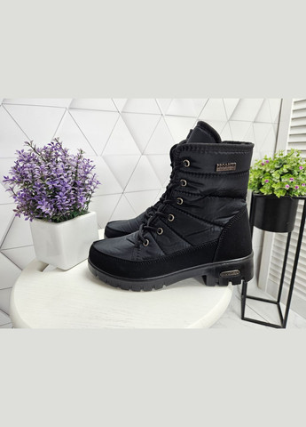 сапоги дутики зимние на меху на шнуровке черные (24 см) sp-2944 No Brand