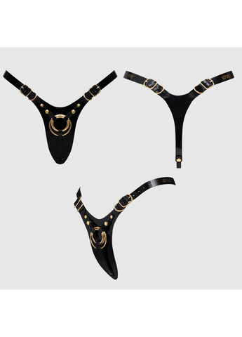Трусики для страпона Leatherette Harness Fabulous – One Size – Black Glossy Strap-On-Me (367268606)