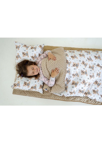 Детский спальный мешок для детей на молнии с подушкой чехлом для хранения переноски (479328-Prob) Мишки размер S Unbranded (317216625)