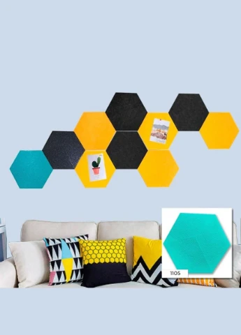 Декоративний самоклеючий шестикутник 3D ментол 200x230мм (1105) SW-00000745 Sticker Wall (304061728)