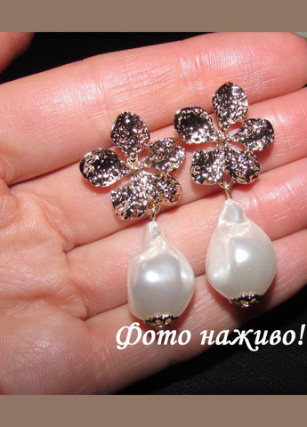 Жемчужные серьги цветы с белыми бусинами, 10-766 Fashion Jewelry (336550636)