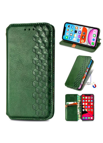 Шкіряний чохол-книжка Cubic для Samsung Galaxy A06 Зелений Getman (337515728)