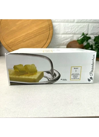Стеклянная масленка с крышкой Basic Butter Bowl Pasabahce (303209763)