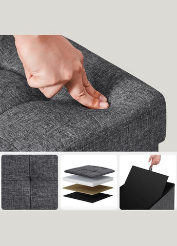 Банкетка-пуф Kors с местом хранения темно-серый Leobert (303127037)