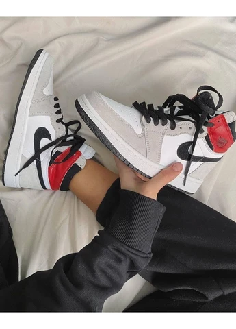 Серые летние кроссовки nike air jordan 1 retro high light smoke grey 2 найк аир джордан No Brand