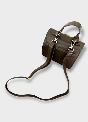 Женская сумка через плечо Olivia с замочком, элегантная мини-сумка из экокожи PU, коричневая, 17×20×10 см No Brand (333031987)