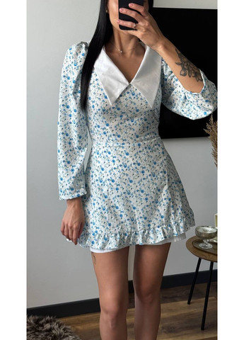 Голубое платье-комбинезон Luna