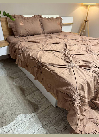 Постельное белье Евро 200х220 наволочка 50х70 2шт Шоколадный No Brand (342097673)