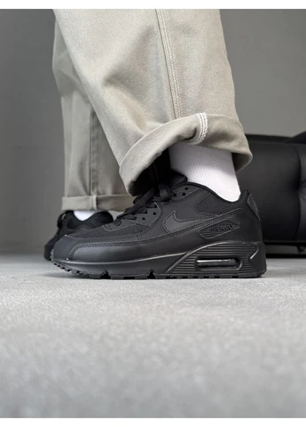 КРОССОВКИ ЖЕНСКИЕ NIKE AIR MAX 90 TRIPLE BLACK НАЙК АИР МАКС 90 ЧЕРНЫЕ No Brand чёрные демисезоны (390650114)