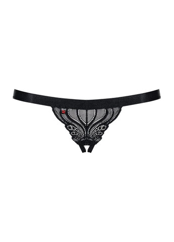 Кружевные танга с доступом 828-THC-1 crotchless thong L/XL, черные Obsessive (292862677)