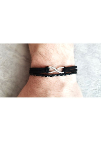 Браслет знак нескінченності Infinity амулет нескінечність на чорному шнурку No Brand (358935639)