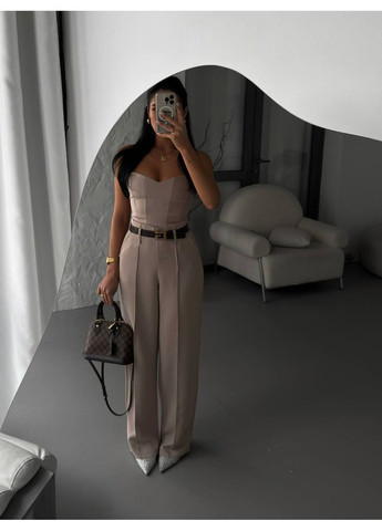 Жіночий костюм з корсетним топом та прямими штанами Україна (351480429)