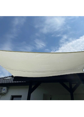 Тіньовий квадратний водонепроникний тент вітрило для захисту від дощу сонця поліестер з УФ покриттям 3х4 м (481518-Prob) Жовтий Unbranded (362561241)