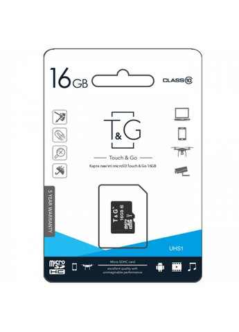 Карта памяти Micro SDHC 16gb UHS-1 10 Class T&G (340132662)
