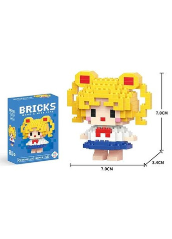 Детский 3D конструктор / пазл Сейлор Мун "Sailor Moon" развивающий высотой 7.0 см Bricks (370802624)
