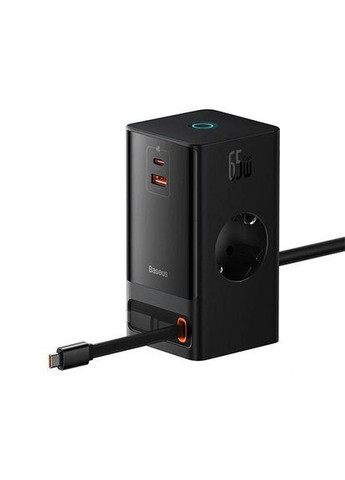 Зарядное устройство PowerCombo Digital PowerStrip 65W удлинитель с кабелем черный Baseus (293345768)