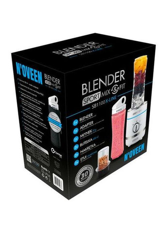 Фітнес-блендер Sport Mix & Fit SB-1100-Xline-White 300 Вт білий Noveen (364790612)