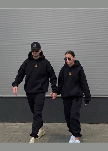 Чорний парні костюми на флісі No Brand