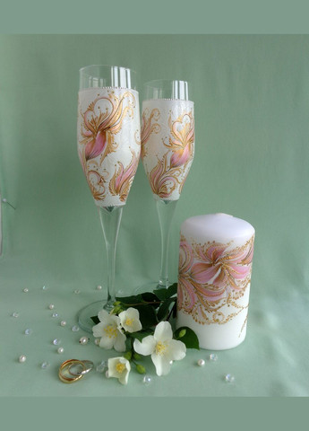 Весільні Келихи з оригінальною розписом ручної "Золотий завиток" No Brand (349842350)