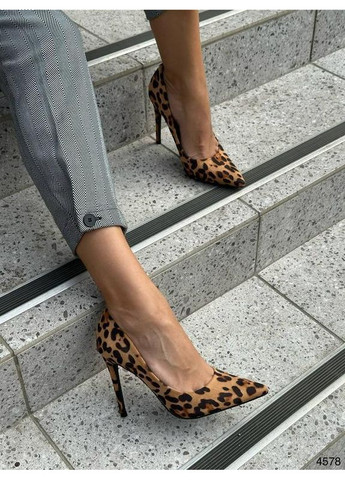 Mei De Li Жіночі замшеві туфлі на високих підборах 1622 Леопард коричневий з штучна замша, китай — демісезон (349479578)