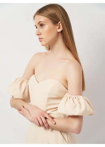 Комбінезон Missguided однотонний бежевий вечірній