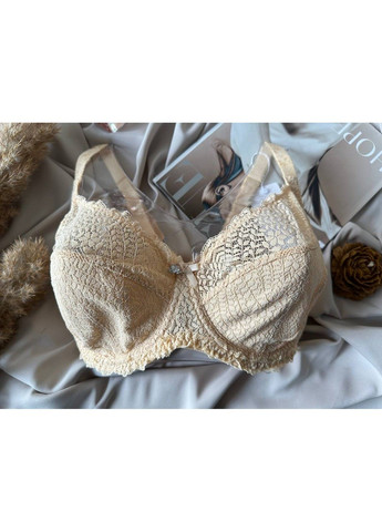 Бежевый бежевый кружевной бюстгальтер без поролона Lanny Mode