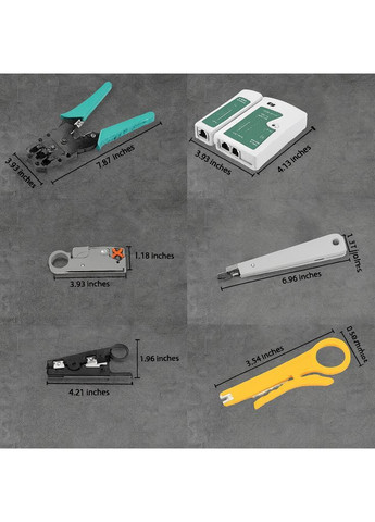 Комплект інструментів для монтажу та діагностики мережевих кабелів No Brand Perfect (370140254)