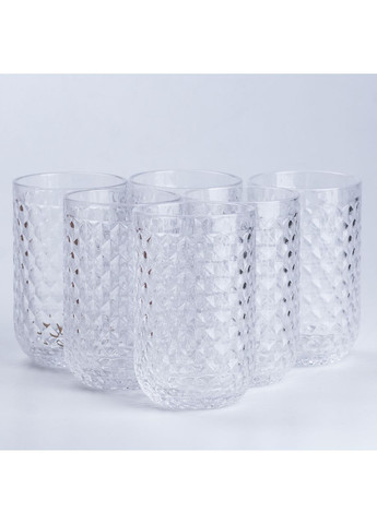 Набор стаканов 6 штук по 450 мл стеклянные Прозрачные TS Kitchen (360455269)