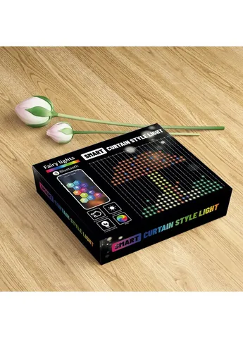 Гірлянда Штора від мережі 3х3 м 400LED RGB + пульт дистанційного керування, SF-1 / Розумна гірлянда з додатком на телефон Losso (393819621)