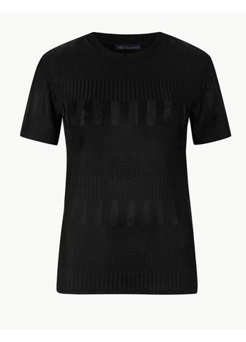 Черная всесезон женская приталенная футболка с круглым вырезом (56753) 18 черная M&S
