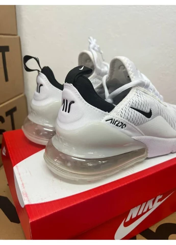Білі кросівки чоловічі nike air max 270 white premium найк аір макс 270 білі демісезон No Brand
