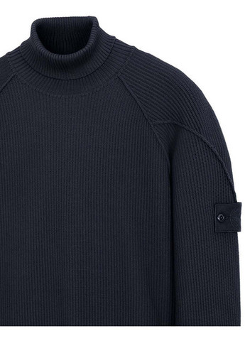 Темно-синий демисезонный свитер ghost piece roll-neck sweater Stone Island