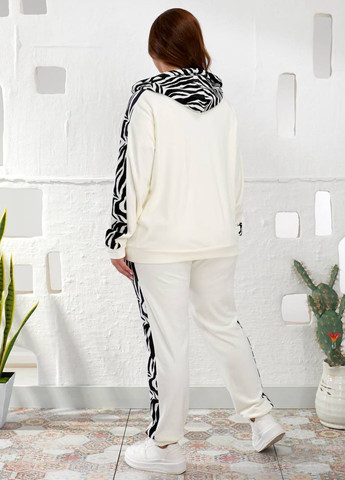 Вишуканий велюровий повсякденний демісезонний костюм двійка з зебровими вставками Tik-Tak (362539634)