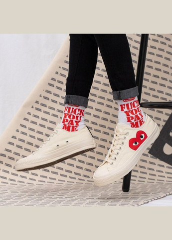 Білі кеди chuck taylor all-star 70s low ox comme des garcons play white No Brand