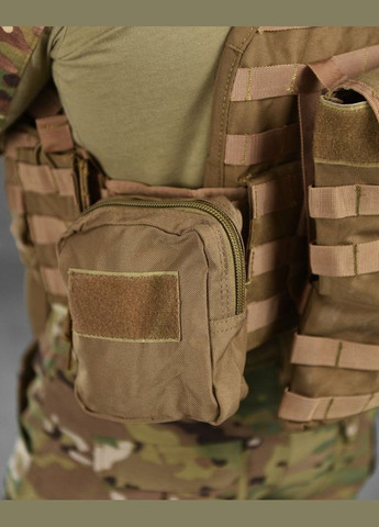 Тактична плитоноска з підсумками із системою Molle койот No Brand (316220559)