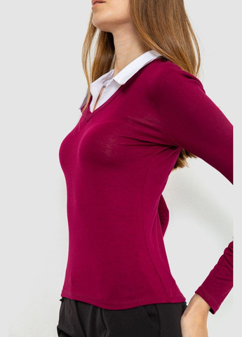 Бордовий жіночий лонгслів з коміром Ager (293849762)