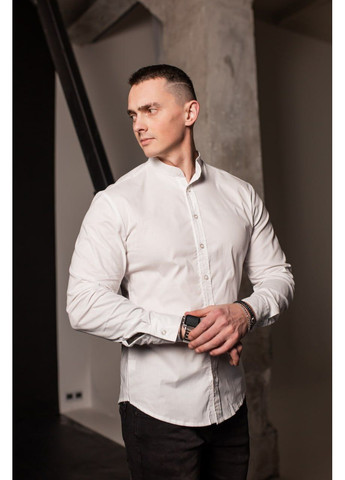 Белоснежная повседневный, вечерний, праздничный, классическая, кэжуал рубашка однотонная Vakko