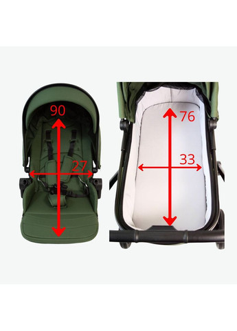 Коляска для дитини універсальна 3 в 1 Zack, olive FreeOn (352477017)